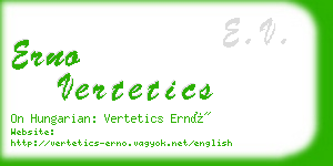 erno vertetics business card